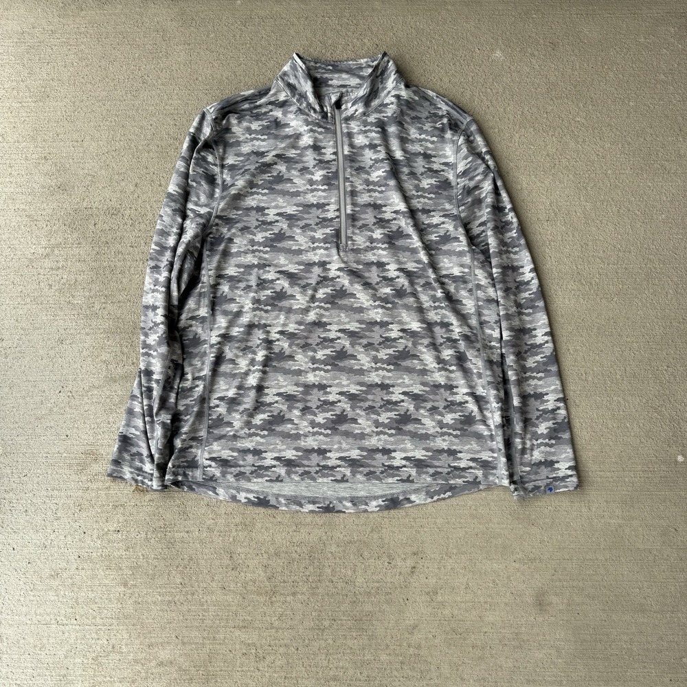 1764 Golf Performance 1/4 Zip‎ Sweater Mens Medium Gray Camo Activewear Pullover